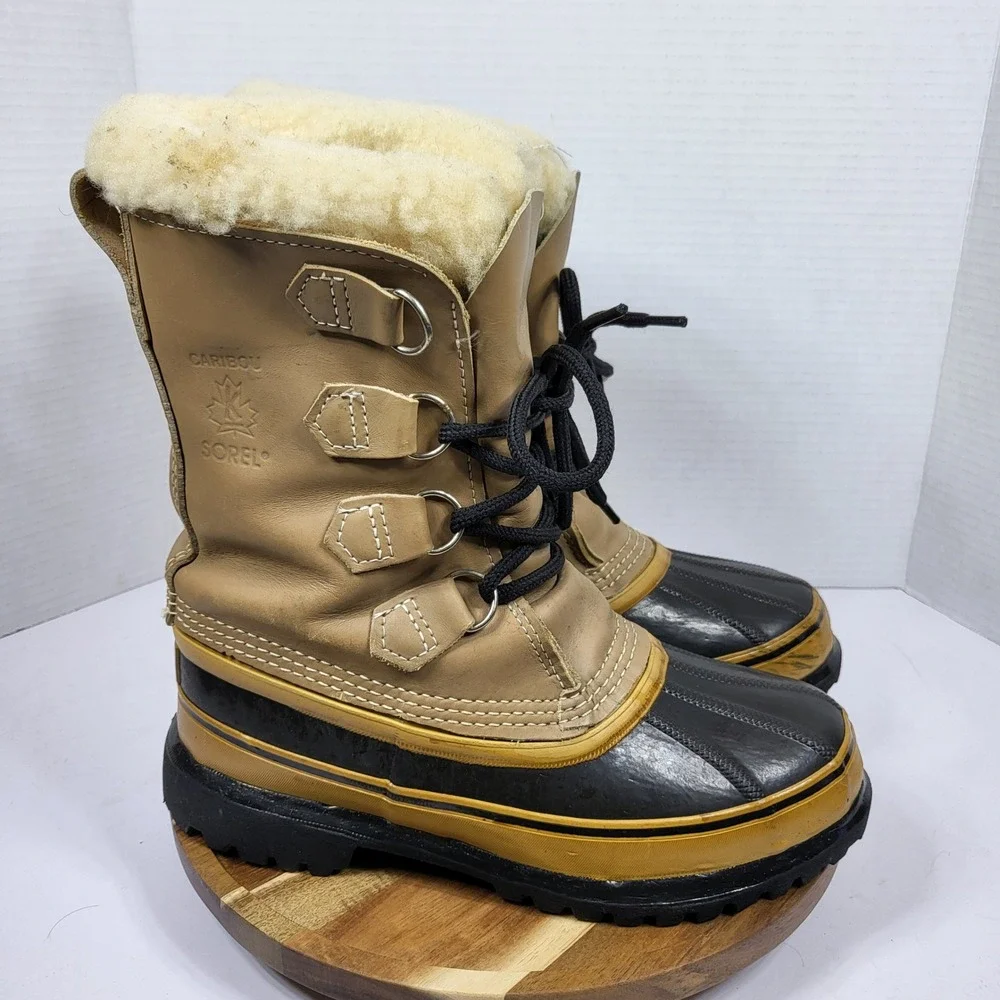 Vintage Sorel Kaufman Women's Caribou Wool Lined Waterproof Duck Boots‎ Size 6